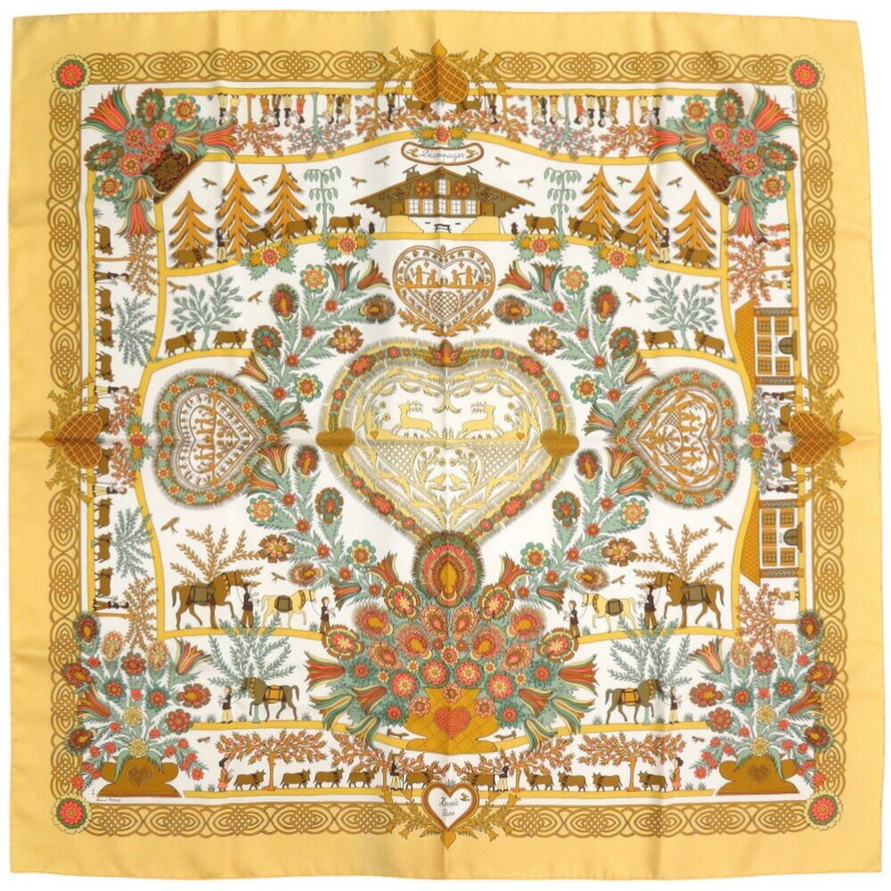 Hermes Authentic Black Silk Scarf